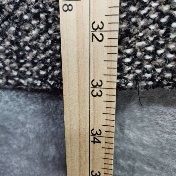 J Jill Cardigan Womens Small Brown Gray Long Line Faux Fur Trim Duster Coatigan - Picture 8 of 8